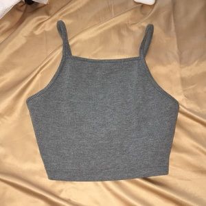 Topshop cropped grey top